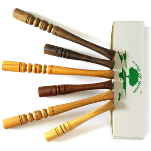 All-Natural, Handmade Wooden Mouthpiece for No Filter Tobacco Smoking (Set of 6)