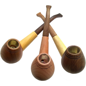 Handmade Wooden Smoking Pipes for Tobacco and Herbs (Set of 3)