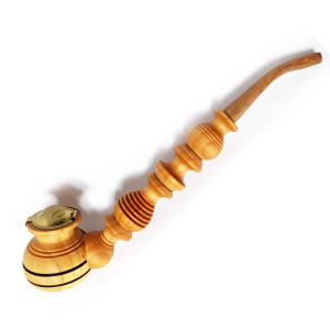 Handmade Wooden Smoking Pipe Metal Bowl Cover Tobacco