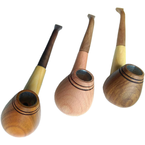 Handmade Wooden Smoking Pipes for Tobacco and Herbs (Set of 3)